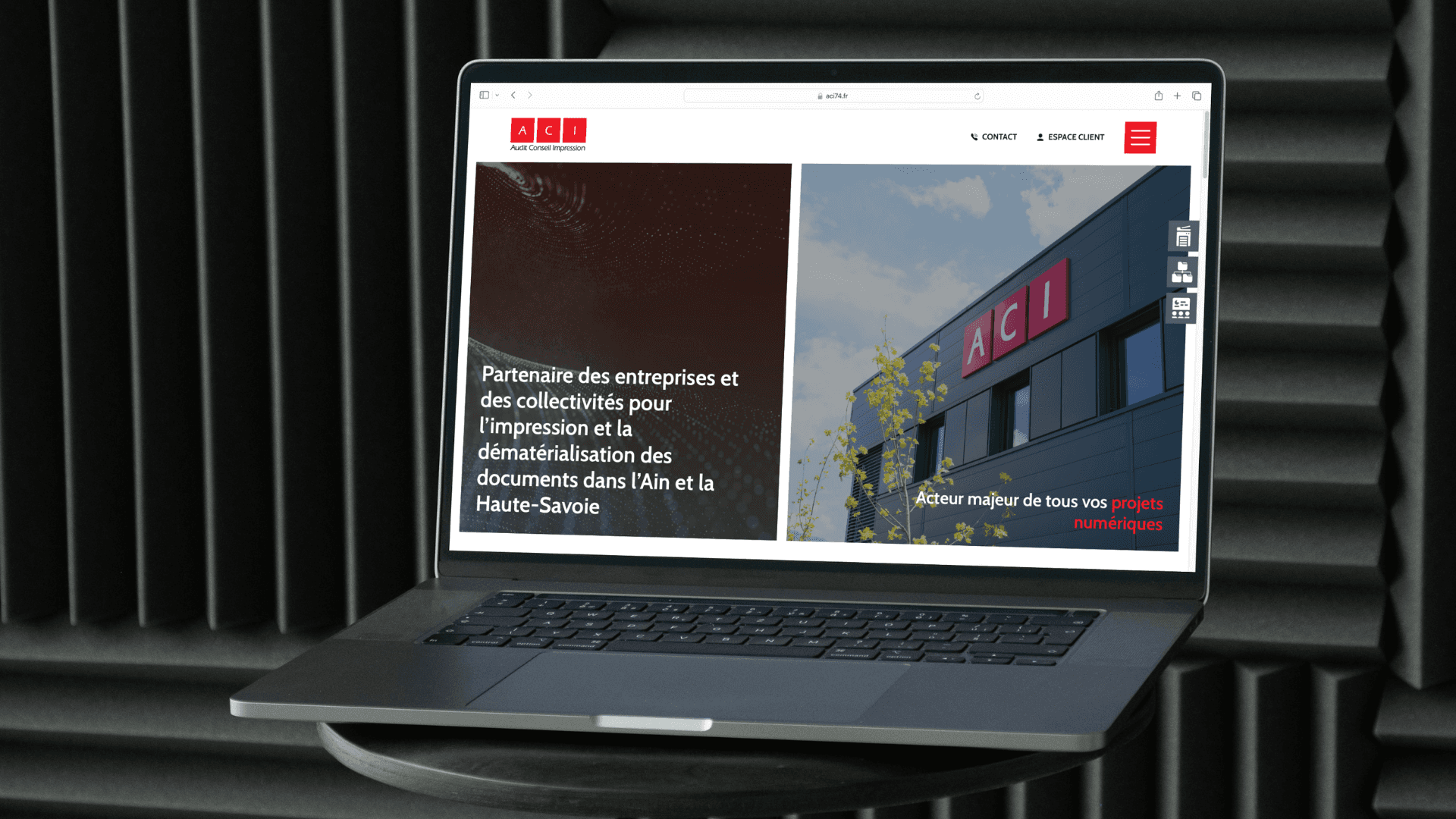 Aperçu du site ACI, impression et dématérialisation