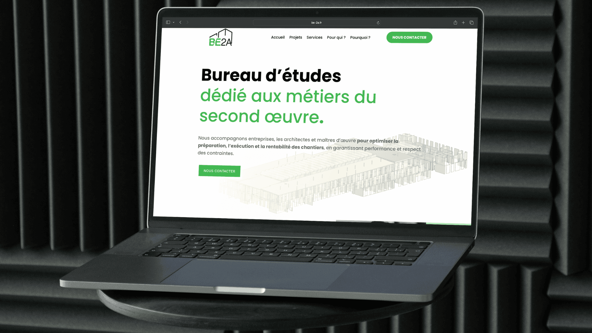 Aperçu du site BE2A, bureau d'études